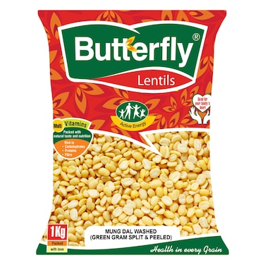 Butterfly Lentils Green Grams Washed Mung Dal 1Kg