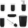 Bathroom Accessories Set of 6 Modern Design 6 Pieces Bathroom Accessory Set Soap Dispenser Toothbrush Holder Tooth Mug Soap Dish Toilet Brush Rubbish for Bathroom Home Decor (Black)