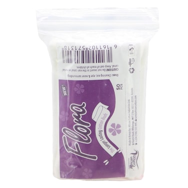 Flora Earbuds White Normal Tip 50 Piece