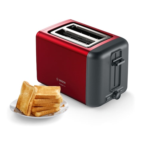 Bosch DesignLine Compact Toaster TAT3P424GB 970W Red