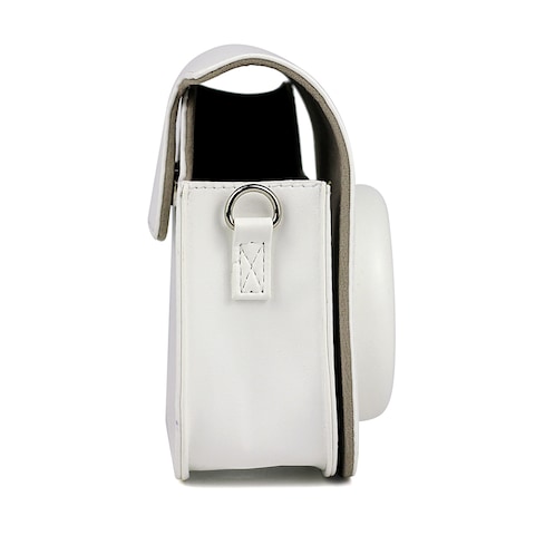 O Ozone Case For Fujifilm Instax Mini 11 Case Pu Leather Instant Camera Cover With Adjustable Strap [ Designed Cover For Fujifilm Instax Mini 11 Instant Camera Bag ] - White