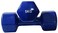 Generic 2 Pieces Double Dumbbells Vinyl Blue, 5 Kg