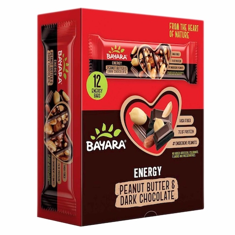 Bayara Peanut Butter And Dark Chocolate Energy Bar 40g x 12 Pieces