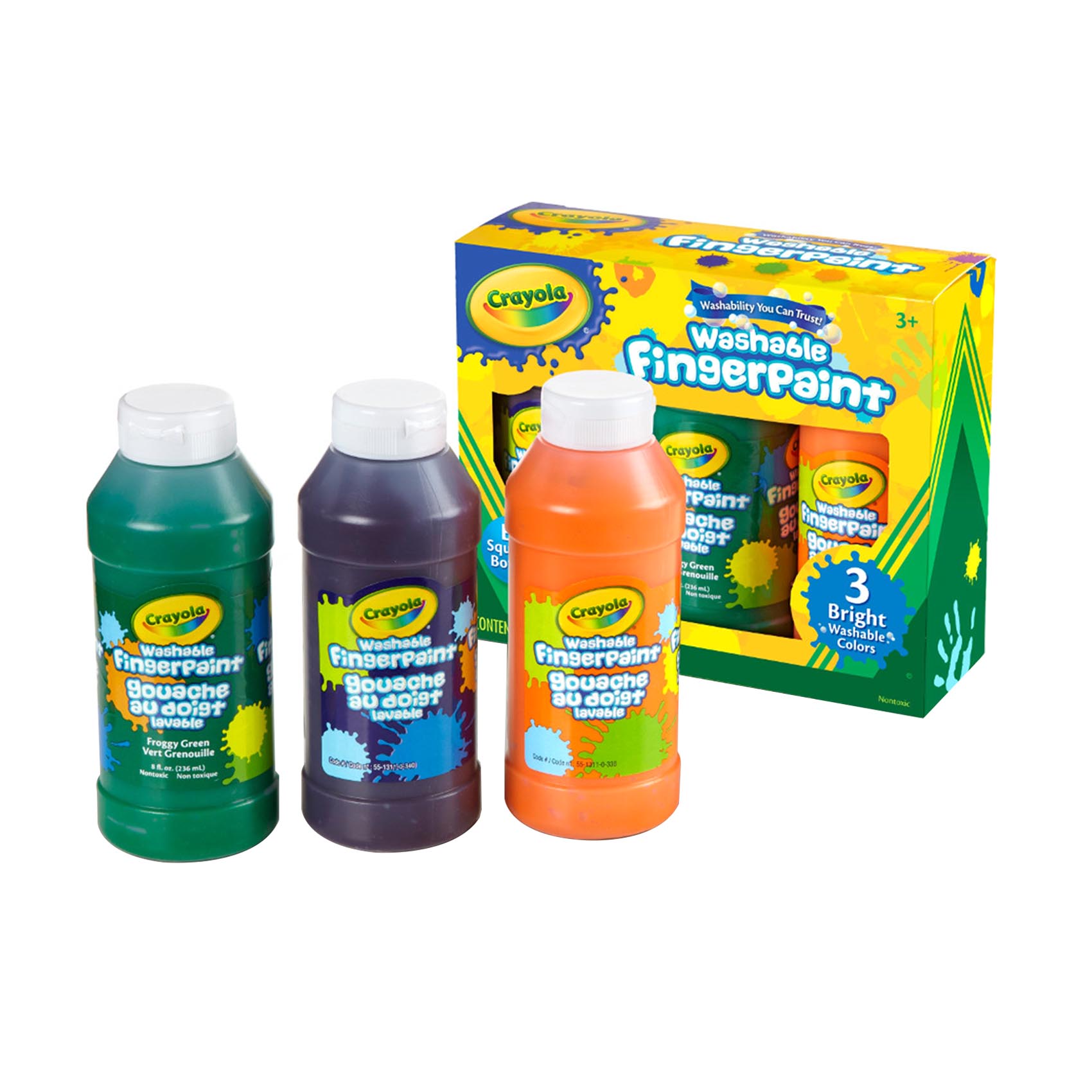 Buy Crayola Washable Fingerpaint Colour Multicolour 236ml 3 PCS Online ...