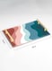 Lowha Decorative Acrylic Serving Tray With Gold Metal Handles And Colorful Painted Waves Design 20x30 cm