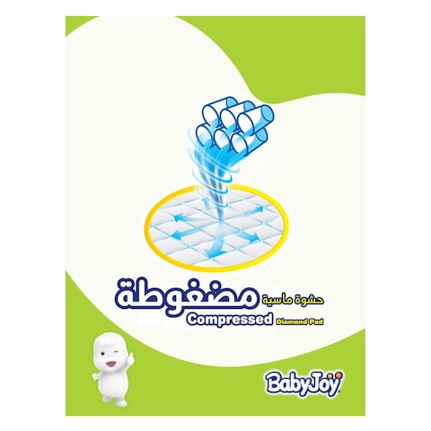 Babyjoy Compressed Diamond Pad Diapers Size 5 Junior 14-25kg 27 Diapers