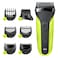 براون فئة  3 ماكينة حلاقة كهربائية مع أداة تشذيب و5 أمشاط 300BT أخضر
