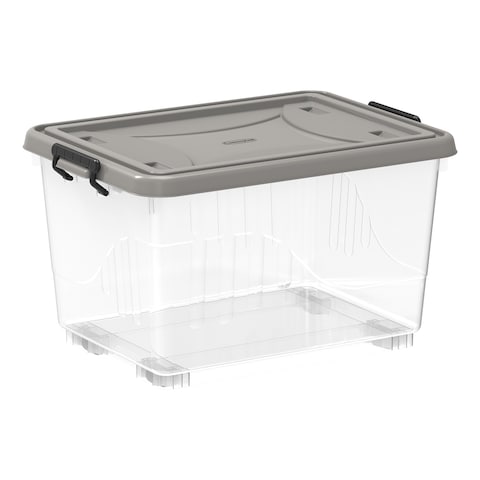 Buy Cosmoplast Storage Box With Wheels 22L Green/Clear in Saudi Arabia