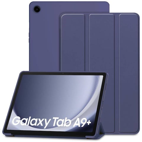 Soft TPU Tri-Fold Stand Protective Tablet Cover, Auto Wake/Sleep Case For Samsung Galaxy Tab A9+ / A9 Plus 11-Inch 2023 Blue