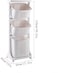 Generic Laundry Sorter Cart, White Multi-Layer Utility Laundry Basket Rolling Cart, Detachable Layering With Pulley Design Laundry Sorter Hamper, For Bathroom