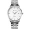 AFRA RYKER GENTS WATCH SILVER CASE WHITE DIAL SILVER BRACELET