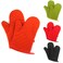 Generic-Microwave Oven Gloves Kitchen Thermal Insulation Anti Slip Silicone Five Fingers High Temperature Resistant Safe Non-toxic