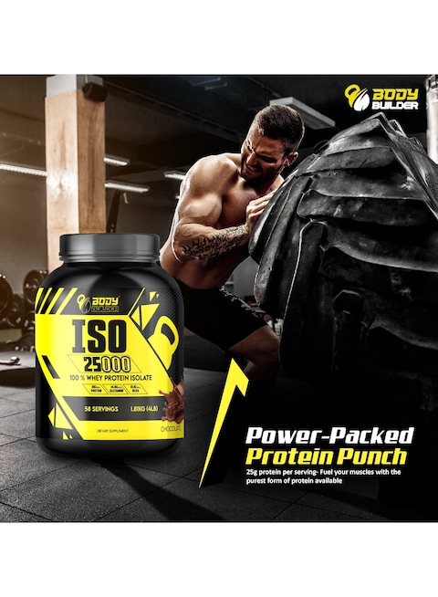 Body Builder ISO 25000, Lean Muscles Growth, Rapid Absorption Of Protein, Support Recovery, Chocolate Peanut Flavor, 4 Lbs