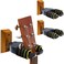 Mike Music 3 Pack Guitar Hanger Wall Mount Auto Lock Hard Wood Base Guitar Hook Bracket (Guitar Hanger Auto Lock Wood 3, Pack, Black)