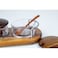 BILLI 2 Glass Spice Jars - Condiment Pot Storage Jars with Wooden Lid, Spoon, Wooden Base and Chrome Handle - Glass Canisters Seasoning Box for Condiment