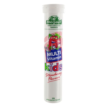 Megavit Multi Vitamin Strawberry Effervescent Tablets 20 Pieces