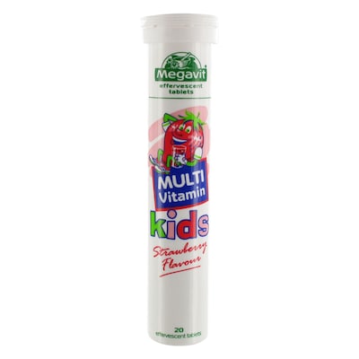 Megavit Multi Vitamin Strawberry Effervescent Tablets 20 Pieces