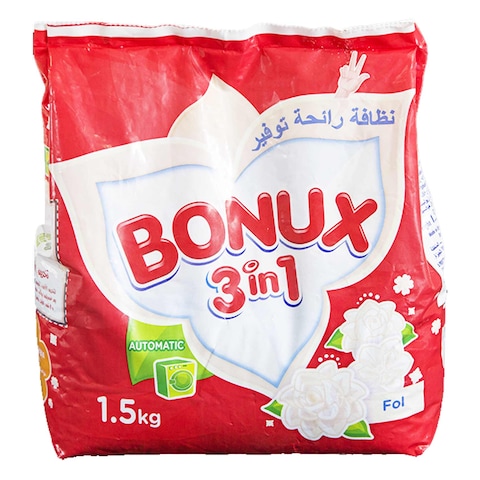 Bonux 3 In 1 Jasmine Detergent Powder 1.5KG 20Percent  Off