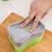 9999 2 In 1 Sponge Rack Shelf Soap Detergent Dispenser Pump, Large Capacity With Sponge (B-Grey)
