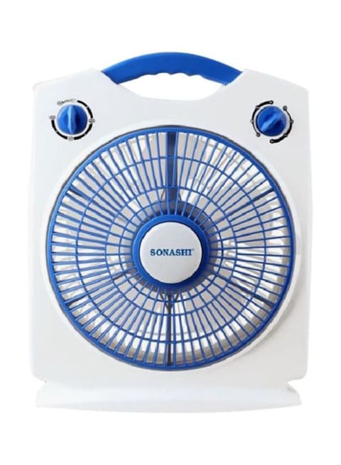 Sonashi 10-Inch Box Fan SBF-7030-BLUE White/Blue