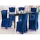 Fabienne 6-Piece Stretchable Dining Chair Cover Set Free Size Dark Blue