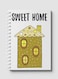 لوحة  دفتر سلك ٦٠ ورقة بغلاف من الورق المقوى بتصميم منزل من الحلوى، لتسجيل الملاحظات وتدوين التذكيرات للعمل أو الجامعة أو المدرسة