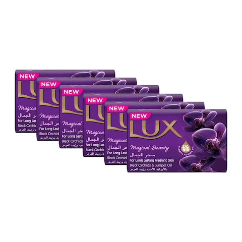 Lux Magical Beauty Black Orchid And Juniper Oil Bar Soap Purple 170g Pack of 6