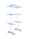 Generic - Foldable Clothes Drying Rack White/Blue 64X168X50Centimeter