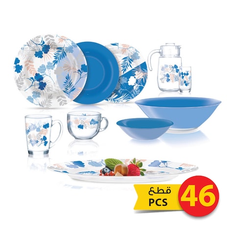 Luminarc floral mix dinner set 46 pieces