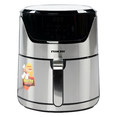 نيكاي مقلاة هوائية رقمية، 6 لتر، 1800 واط، لون فضي (NAF688DS)
