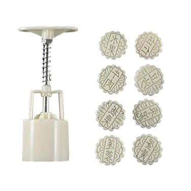 Generic Avilarasu Mooncake Mold 50G Cookie Cutter With 8Pcs Stamp Chocolate Moon Cake Mould Diy Press Baking Tool