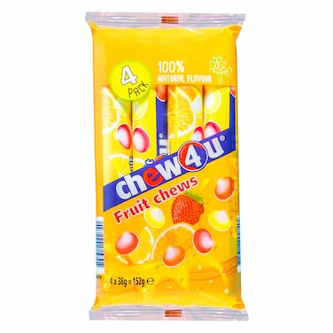 Chew4u Fruit Chews Candy 152g 38g x Pack of 4