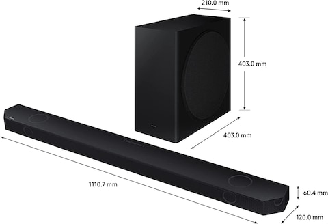 Samsung 5.1.2Ch Wireless Soundbar, With Dolby Atmos, Q-Symphony, HW-Q800C/ZN, Black