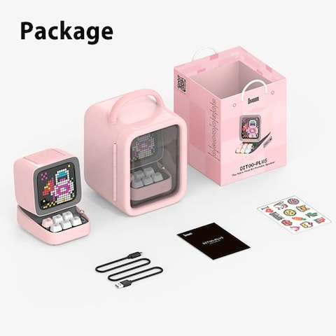 Divoom Ditoo Plus Retro Pixel Art Game Bluetooth Speaker - Pink