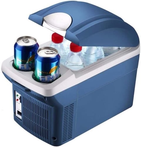 Lydianzi Mini Car Fridges, 12/220V 8L Portable Auto Car Refrigerator Electric Mini Travel Fridge Cooler Box Multi-Function Home Cooler Freezer Warmer For Car Home Use (Color : Blue)