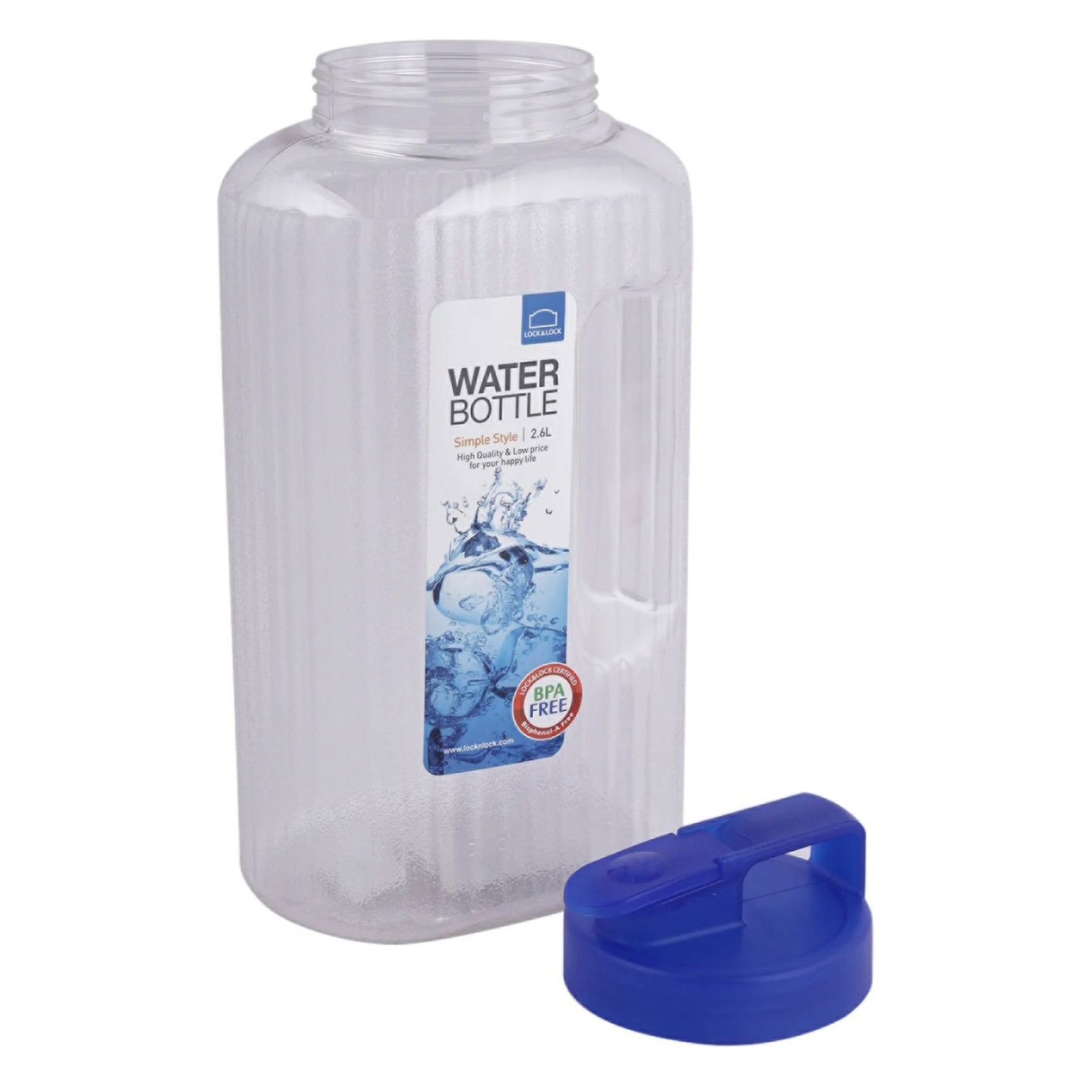 Lock &amp; Lock Aqua Water Bottle HAP739 Clear And Blue 2.6L