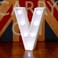 LED Marquee Letter Light Sign Wooden White (V) 25cm