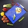 Royalford Rf9912 Plastic Cutting Board - Non-Toxic Cutting Board With Non-Slip Base - Perfect For Fruits &amp; Vegetables, Hanging Hole For Storage, Multipurpose Dual Usage Kitchen Cutting Board (Blue)