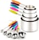 Generic Skeido Stainless Steel Measuring Measuring Cups And Spoons Set 10 Piece, Dishwasher Safe And Stackable