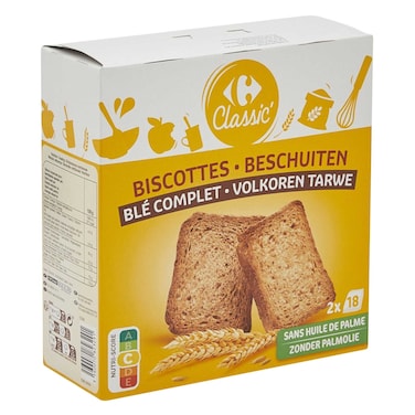 Carrefour Classic&#39; Whole Wheat Rusks 300g