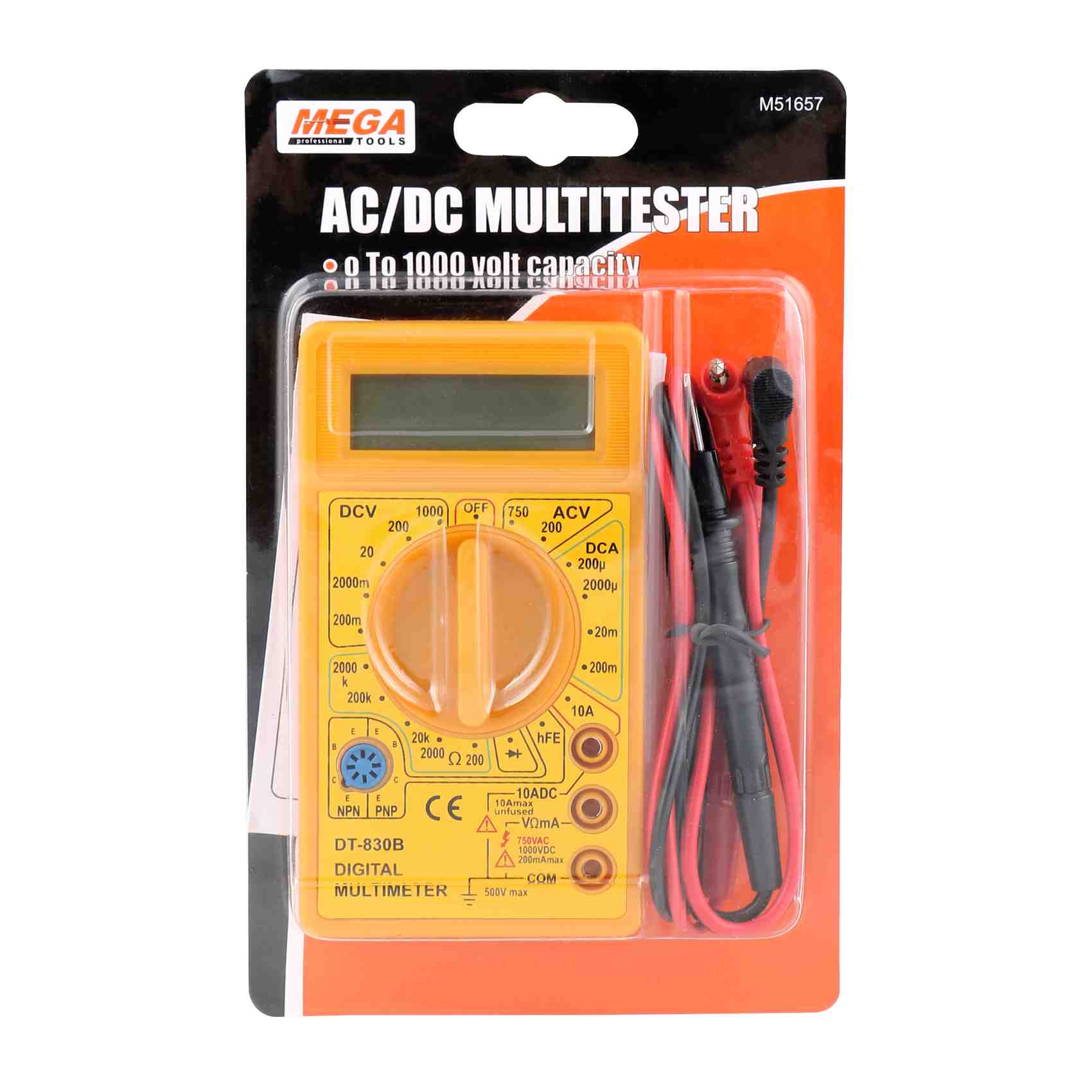 Buy Mega AC/DC Digital Multimeter 51657 Yellow Online | Carrefour UAE