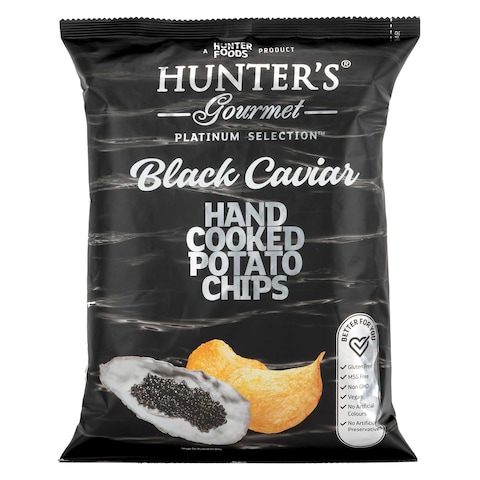 Hunter Foods Hunter&#39;s  Gourmet Black Caviar Hand Cooked Potato Chips 125g