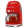 Smeg Drip Filter Coffee Machine DCF02RDUK, 1050 W, 1.4 L, Red, Antislip Base