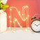 Golden Letter N Glowing with LED Lights 25cm