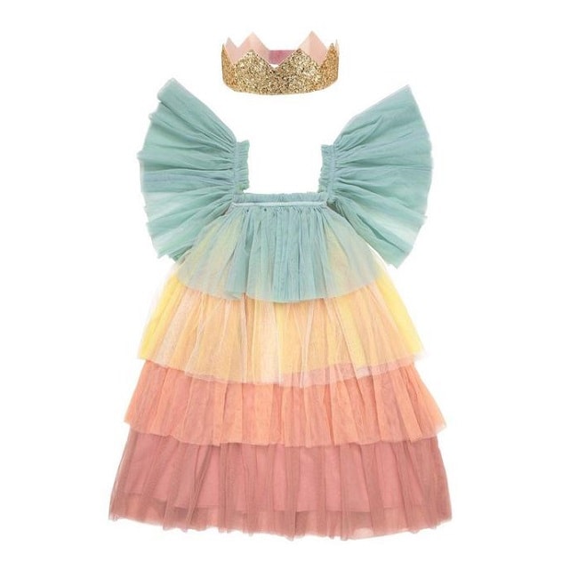 Buy Rainbow Ruffle Princess Dress Up 5-6 Years Online | Carrefour UAE