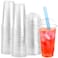 Lavish 12 Oz Disposable Crystal Clear PET Plastic Cups With Dome Lids [50 Sets] For Picnic, Travel, And Events