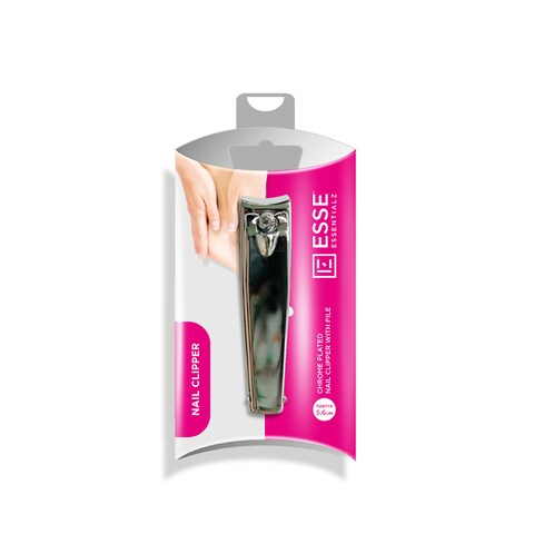 Essentialz Chrome Plated Nail Clipper With File - 5.6 Cm