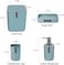 Generic Bathroom Accessory Set - 4 Piece Grey Bathroom Accessories Set With Trash Can, Soap Dish, Soap Dispenser, Toothbrush Cup, Bathroom Decor Sets With Desktop Small Trash Can - Blue Stripe