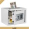 Electronic Digital Safe Box with Key A4 and Top Cash Drop-in Slot A4 Document Size (25x35x25cm) White