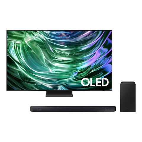 Samsung Series 9 77-Inch UHD Smart OLED TV QA77S90DAEXZN Black and Q-Series Soundbar HW-Q600 Black